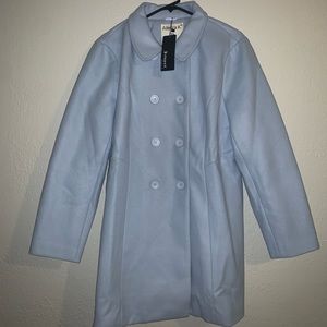 Allegra K Women's Peter Pan Collar Double Breasted Winter Long Trench Pea CoatXL